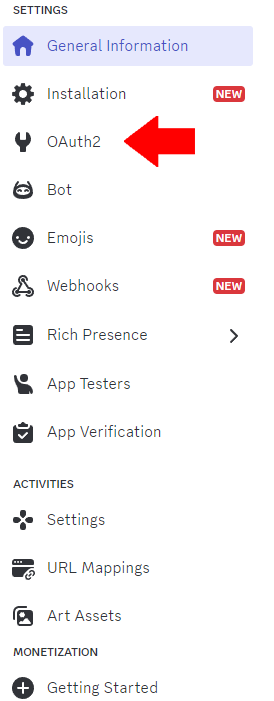 Discord Developer Portal OAuth2 Image
